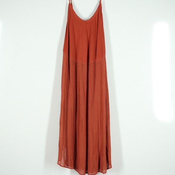 Tina Jo Dresses & Skirts - Tina Jo Abline String Combo Dress Burnt Orange S